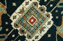 Antique Design Rust, Teal and Green Fine Hand knotted Traditional Heriz 9x12 wool area rug by The Rug Decor