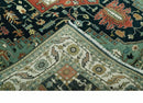 Antique Design Rust, Teal and Green Fine Hand knotted Traditional Heriz 9x12 wool area rug by The Rug Decor