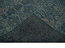 Antique Design Teal, Silver and Dark Peach Hand Knotted Traditional Design 8x10 wool Area rug by The Rug Decor