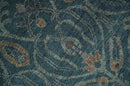 Antique Design Teal, Silver and Dark Peach Hand Knotted Traditional Design 8x10 wool Area rug by The Rug Decor
