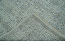 Antique Distress finish Silver, Teal and Brown Hand Knotted Traditional 8x10 wool Rug by The Rug Decor
