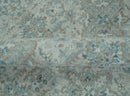 Antique Distress finish Silver, Teal and Brown Hand Knotted Traditional 8x10 wool Rug by The Rug Decor