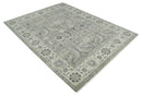Hand Knotted Wool Area Rug - Distressed Brown and Beige Oushak by The Rug Decor