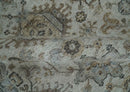 Antique Distressed style Ivory, Charcoal and Beige Low Pile 8x10 wool Area Rug