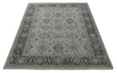 Antique Distressed style Ivory, Charcoal and Beige Low Pile 8x10 wool Area Rug