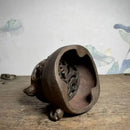 GobekUsa Double Dragon Copper Craft Brass Tiger Mouth Carbon Stove Large Ornament