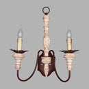 GobekUsa Double Head French Wall Lamp Solid Wood Iron Sconce
