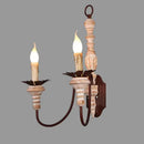 GobekUsa Double Head French Wall Lamp Solid Wood Iron Sconce