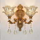 GobekUsa Crystal Glass Dual Head Wall Lamp - European Retro Style
