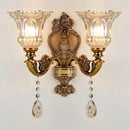 GobekUsa Crystal Glass Dual Head Wall Lamp - European Retro Style