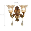 GobekUsa Crystal Glass Dual Head Wall Lamp - European Retro Style