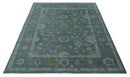 Gray Hand Knotted Wool Area Rug - Antique Oushak Traditional Style