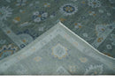 Gray Hand Knotted Wool Area Rug - Antique Oushak Traditional Style