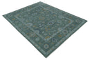 Gray Hand Knotted Wool Area Rug - Antique Oushak Traditional Style