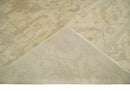 Antique Finish Hand Knotted 8x10 Beige and Brown Traditional Oushak Area Rug