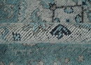Antique Finish Hand Knotted 8x10 Blue, Silver and Charcoal Traditional Low Pile Wool Area Rug by The Rug Decor