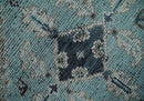 Antique Finish Hand Knotted 8x10 Blue, Silver and Charcoal Traditional Low Pile Wool Area Rug by The Rug Decor