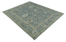 Silver Beige Oushak Area Rug - Antique Hand Knotted Traditional