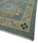 Silver Beige Oushak Area Rug - Antique Hand Knotted Traditional