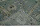 Silver Beige Oushak Area Rug - Antique Hand Knotted Traditional
