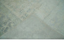 Antique Finish Silver, Gray and Charcoal Hand Knotted Oriental Oushak 8x10 wool Area Rug