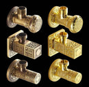 Antique floral brass bathroom angle stop valve by Decorbites