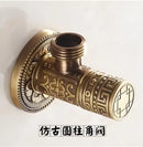 Antique floral brass bathroom angle stop valve by Decorbites