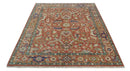 Antique Floral Style Rust, Teal, Ivory and Olive Hand Knotted Oriental Oushak 8x10 Wool Area Rug by The Rug Decor