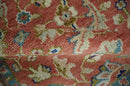 Antique Floral Style Rust, Teal, Ivory and Olive Hand Knotted Oriental Oushak 8x10 Wool Area Rug by The Rug Decor