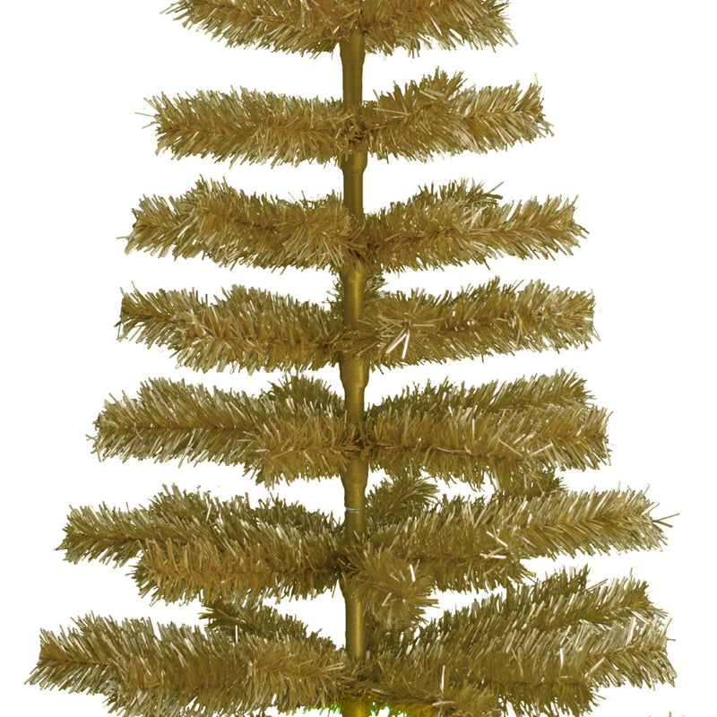 Antique Gold Tinsel Christmas Tree