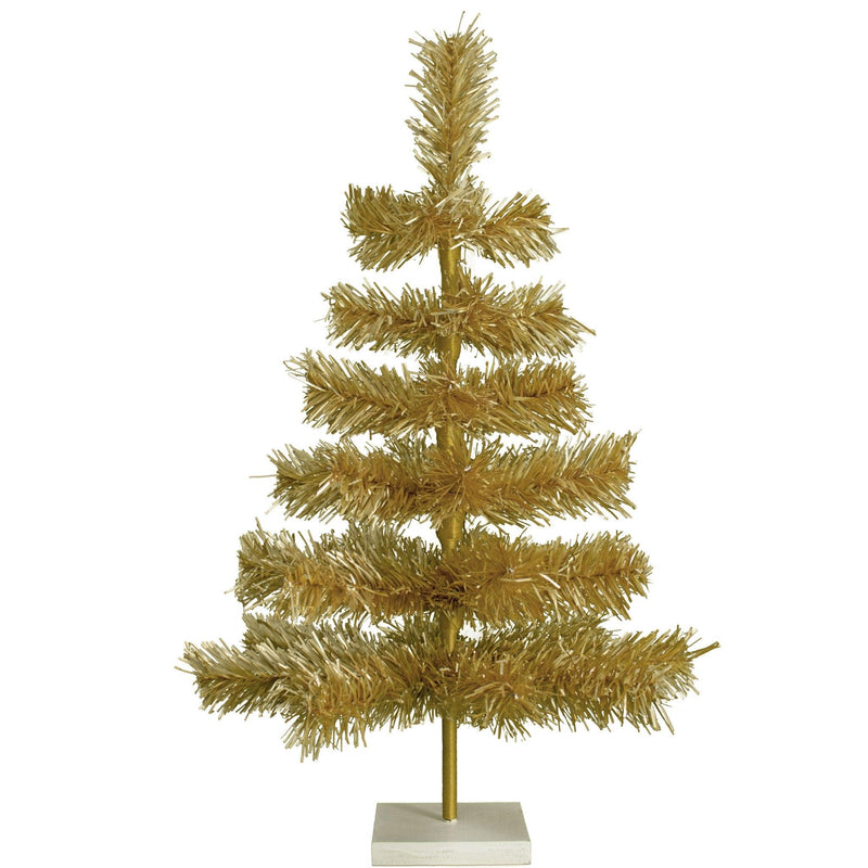 Antique Gold Tinsel Christmas Tree