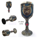 Antique gothic silver dragon king goblet dining room whiskey glass by Decorbites