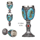 Antique gothic silver dragon king goblet dining room whiskey glass by Decorbites