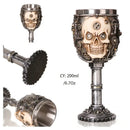 Antique gothic silver dragon king goblet dining room whiskey glass by Decorbites
