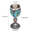 Antique gothic silver dragon king goblet dining room whiskey glass by Decorbites