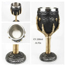 Antique gothic silver dragon king goblet dining room whiskey glass by Decorbites