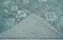 Antique Gray and Blue Oushak Area Rug 8x10 - Hand Knotted Turkish Wool by The Rug Decor
