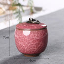 Antique green ice cracked texture tea caddy kitchen storage jar by Decorbites