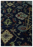 Blue Rust Beige Traditional Hand Knotted Wool Oushak Area Rug by The Rug Decor