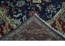 Blue Rust Beige Traditional Hand Knotted Wool Oushak Area Rug by The Rug Decor