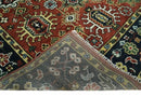 Brown and Blue Wool Oushak Traditional Area Rug - Hand Knotted by The Rug Decor