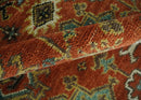 Hand Knotted Handspun Wool Rug Rust and Black - Oushak Inspired