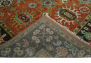 Hand Knotted Handspun Wool Rug Rust and Black - Oushak Inspired