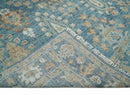 Antique Hand Knotted 8x10 Blue, Beige and Rust Traditional Oushak Wool Rug | TRD2782810S by The Rug Decor