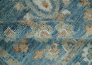 Antique Hand Knotted 8x10 Blue, Beige and Rust Traditional Oushak Wool Rug | TRD2782810S by The Rug Decor