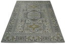 Gray Turkish Wool Hand Knotted Area Rug Distressed Traditional Heirloom Custom Made by The Rug Decor