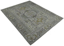 Gray Turkish Wool Hand Knotted Area Rug Distressed Traditional Heirloom Custom Made by The Rug Decor