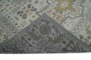 Distressed Traditional Turkish Hand Knotted Gray Custom Made wool Area Rug