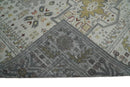 Gray Turkish Wool Hand Knotted Area Rug Distressed Traditional Heirloom Custom Made by The Rug Decor