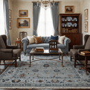 Charcoal and Gray Hand Knotted Wool Traditional Oushak Area Rug